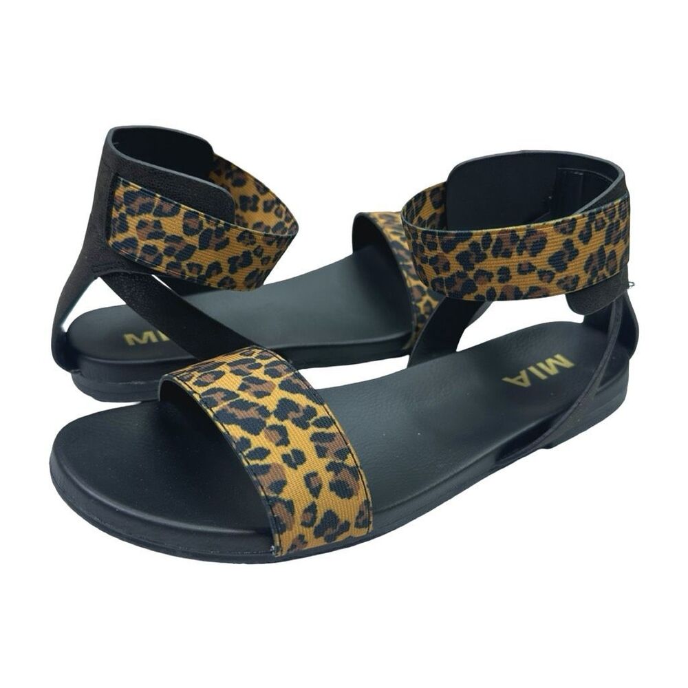 MIA Lydya Leopard Print Elastic Strap Sandals - S… - image 3